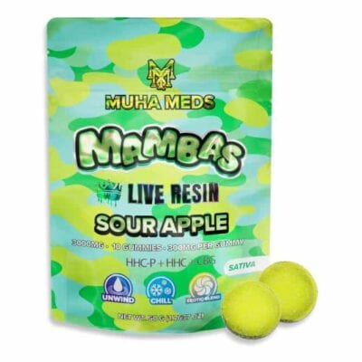 muha meds live resin mambas gummies 10pc sour apple