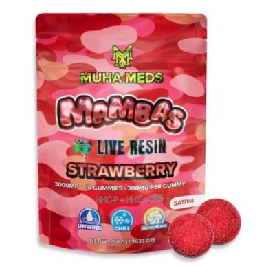muha meds live resin mambas gummies 10pc strawberry