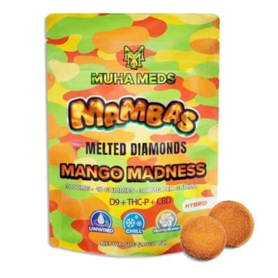 muha meds mambas melted diamonds gummies 10pc mango madness