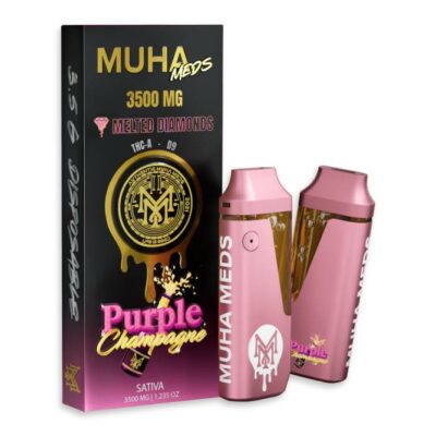 muha meds melted diamonds disposable 3.5g purple champagne