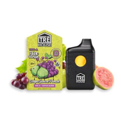 tre house thca live rosin disposable 3g grape guava punch