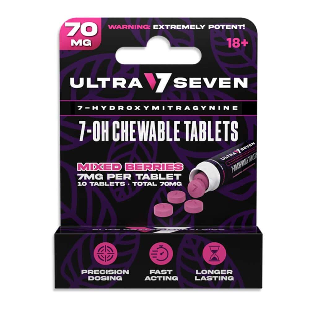 ultra seven 7 hydroxymitragynine chewable 7mg tablets 10pc mixed berries