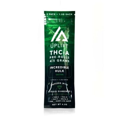 uplift thca prerolls 3pc incredible hulk