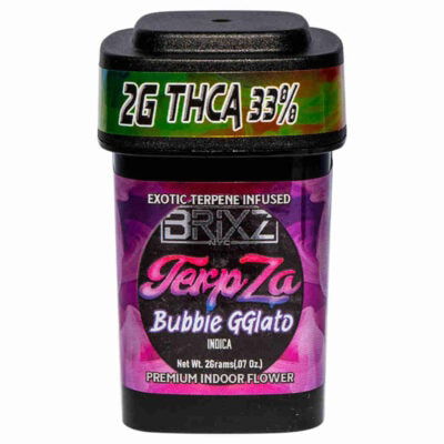 BRIXZ NYC TerpZa 33% THCa Flower – Exotic Flavor Enhanced Indoor Flower 2g - Bubble GGlato
