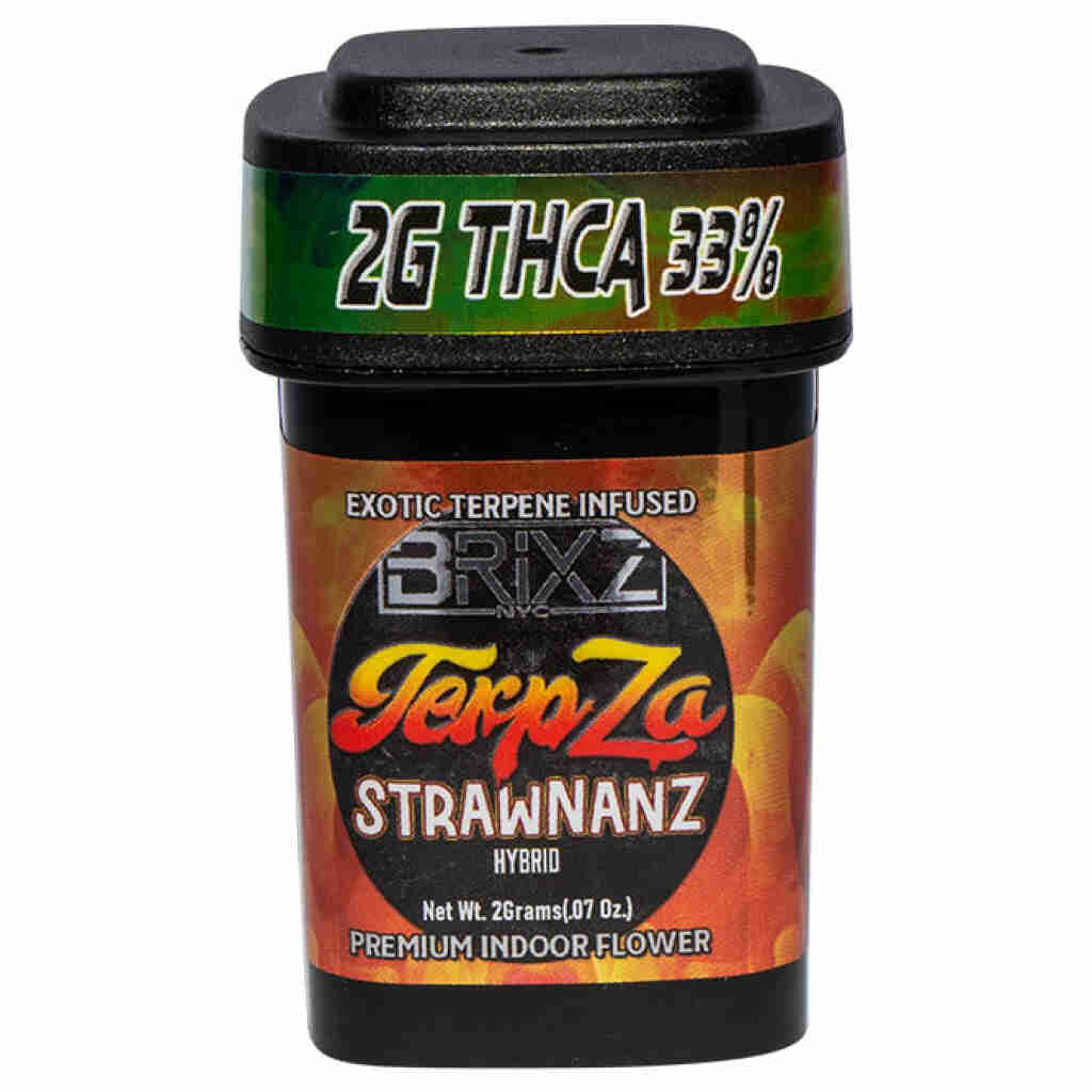 BRIXZ TerpZa 33% THCa Flavor Enhanced Flower 2g Strawnanz
