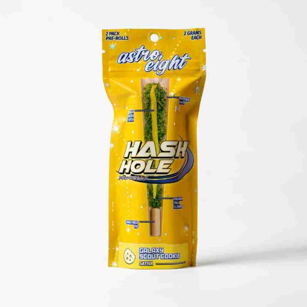 Astro Eight Hash Hole Pre-Rolls 4g 2pc Galaxy Scout Cookie