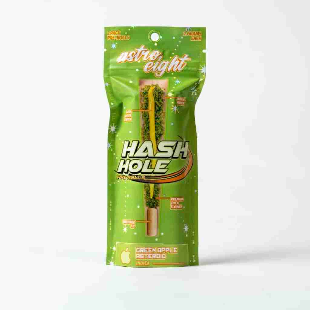 Astro Eight Hash Hole Pre-Rolls 4g 2pc Green Apple Asteroid