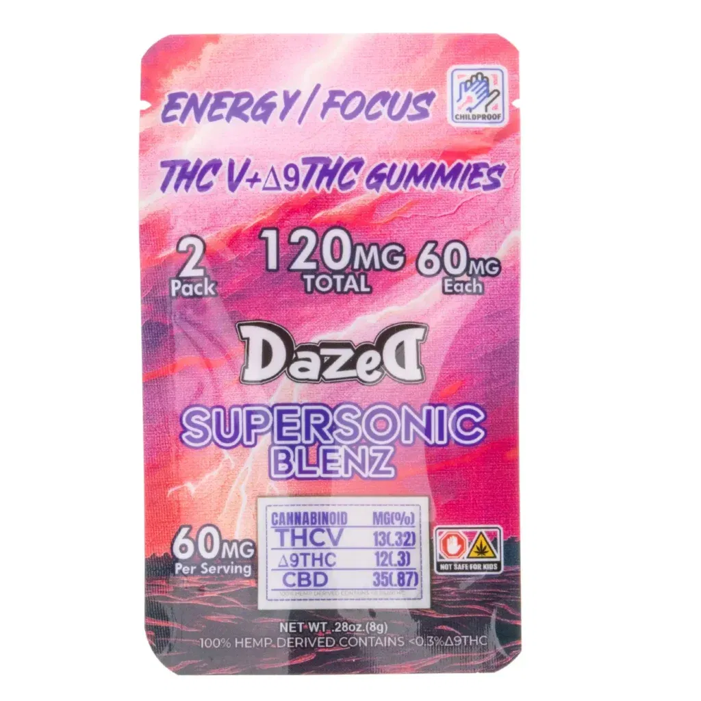 Dazed Supersonic Blenz Gummies 120mg 2pc Assorted