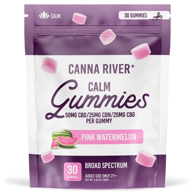 Canna River Broad Spectrum CBD Calm Gummies 3000mg 30pc Pink Watermelon