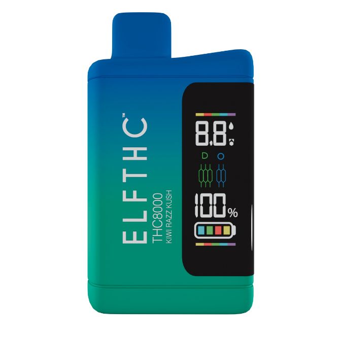 ELF THC 8000 Quantum Blend Disposable 8g Kiwi Razz Kush