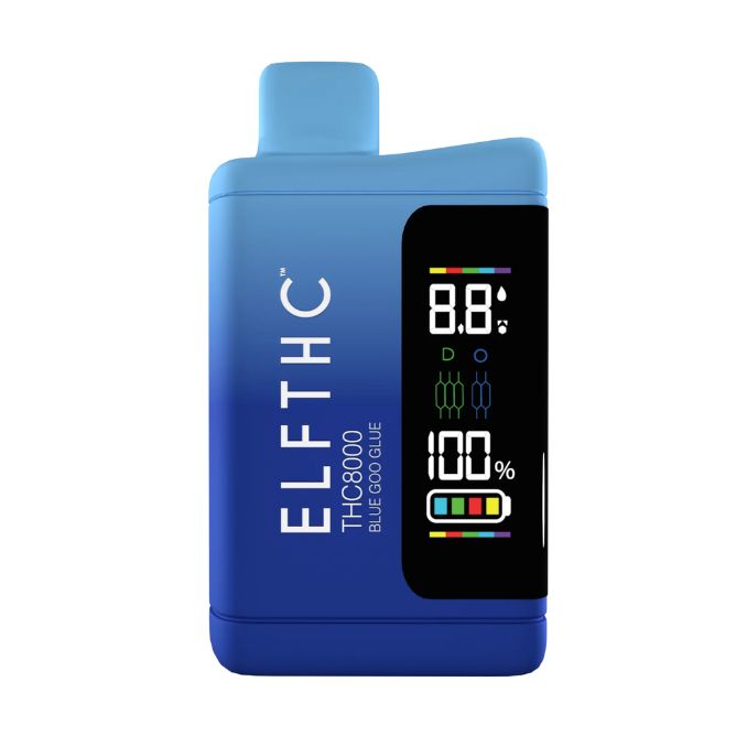 ELF THC 8000 Vanta Black Blend Disposable 8g Blue Goo Glue