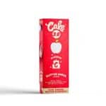 The red and white box of Cake 3.0 disposable vape features a glittery apple graphic. Text reads Glitter Apple Hybrid with THC-A 3.0 grams. Branding proudly showcases Cake Classics and Cake Badder Melted Diamonds.