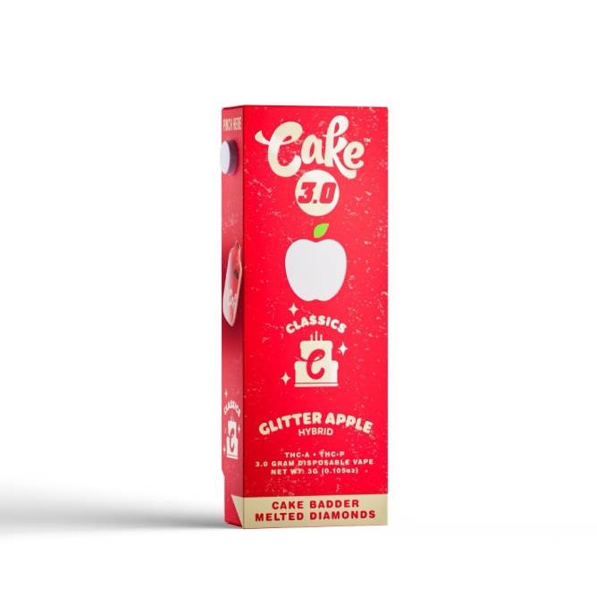 Cake Classics THCa + THCP Disposable Vape 3g Glittery Apple