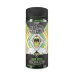 A colorful container labeled Dome Wrecker showcases an open-mouthed creature clutching a green apple. The text highlights 21 count, 11,000 mg, Sour Apple, and features potent THCA Vegan Gummies. Topped with a sleek black lid, this package is a burst of flavor and intensity.