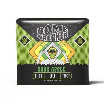 domewrecker thca vegan gummies 1pc sour apple