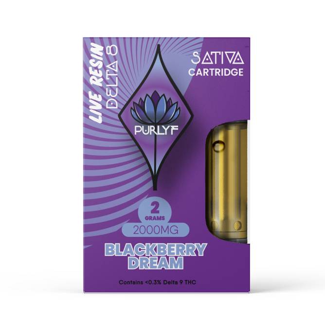 Purlyf D8 Live Resin Cartridge 2g Blackberry Dream