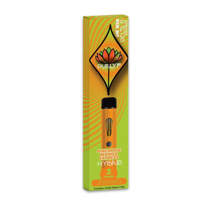 Purlyf D8 Live Resin Disposable 2g Pineapple Mango Express