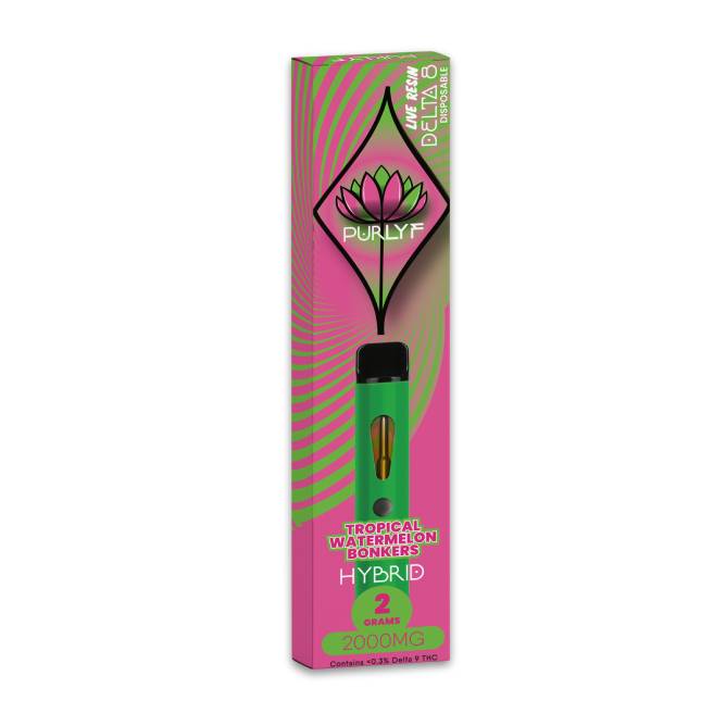 purlyf d8 live resin dispoasble 2g tropical watermelon bonkers