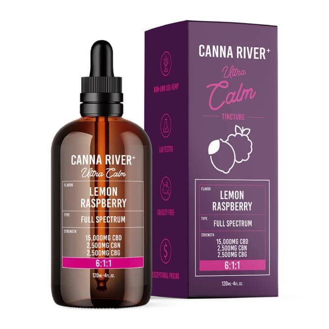 Canna River Full Spectrum CBD Ultra Calm Tincture 15000mg 120mL Lemon Raspberry