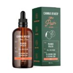 A bottle of Canna River Ultra Pain Tincture, labeled Mango Peach and Full Spectrum CBD, boasts 15,000mg CBD and 5,000mg CBG at a 3:1 ratio. Its packaging mirrors these details with vibrant fruit illustrations, delivering a promise of tranquility akin to the soothing effects of a CBD Ultra Calm Tincture.