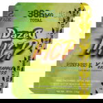The vibrant packaging of Dazed THCP Gummies 386mg 2 pc features Pineapple x Pineapple Express, with crucial warnings and serving details clearly displayed.