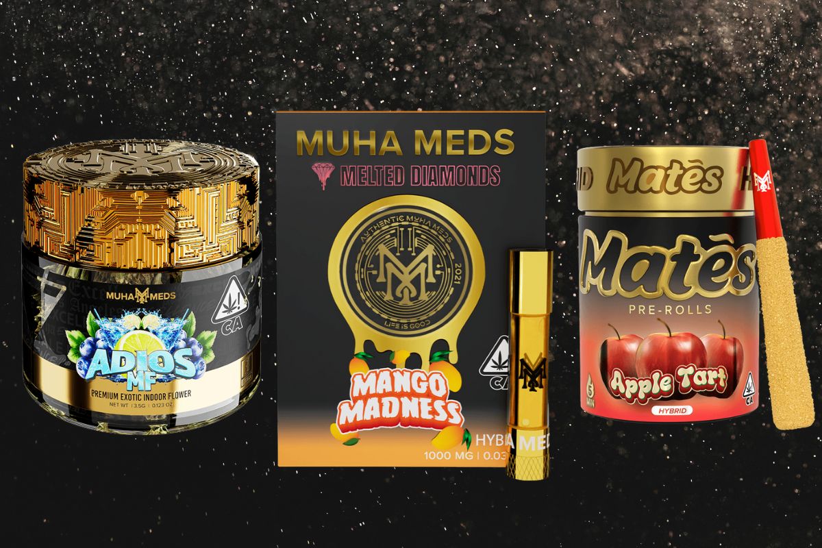 A collection of different types of muha meds products shown in the image