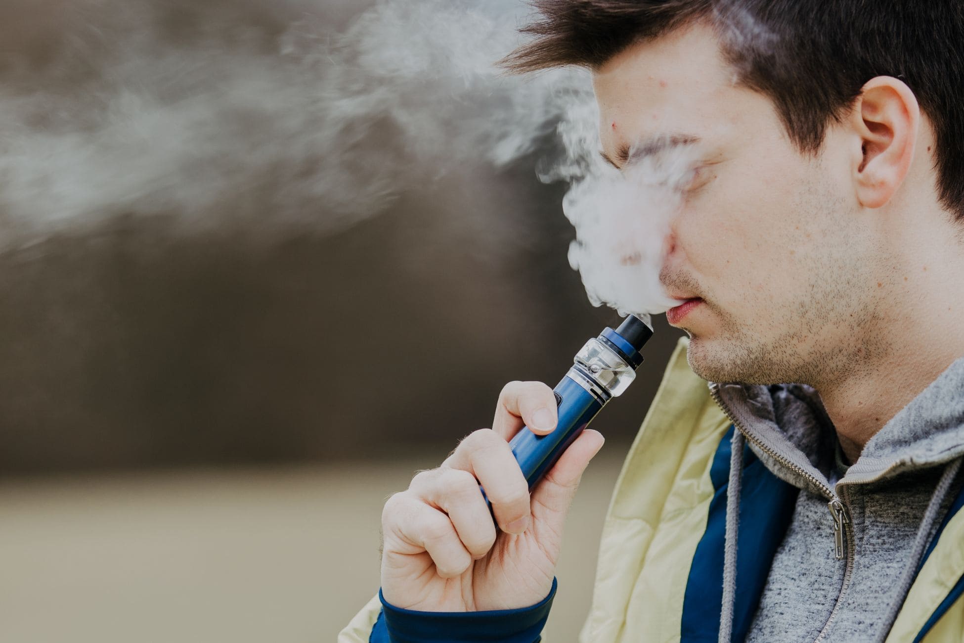 A guy vaping high quality THC product
