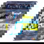 The Dazed AI Blenz packaging highlights 1G for one gram and 37% THCA Premium Indoor Flower. A warning symbol advises keeping it out of childrens reach. The design features a futuristic, colorful theme ideal for cannabis enthusiasts.