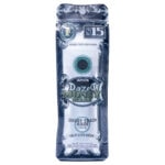 The vertical package of the Dazed THCP Money Blenz Disposable 1g shines in silver and green, priced at $15. It contains 1000mg of THCP with Sativa elegantly displayed, featuring intricate currency motifs.