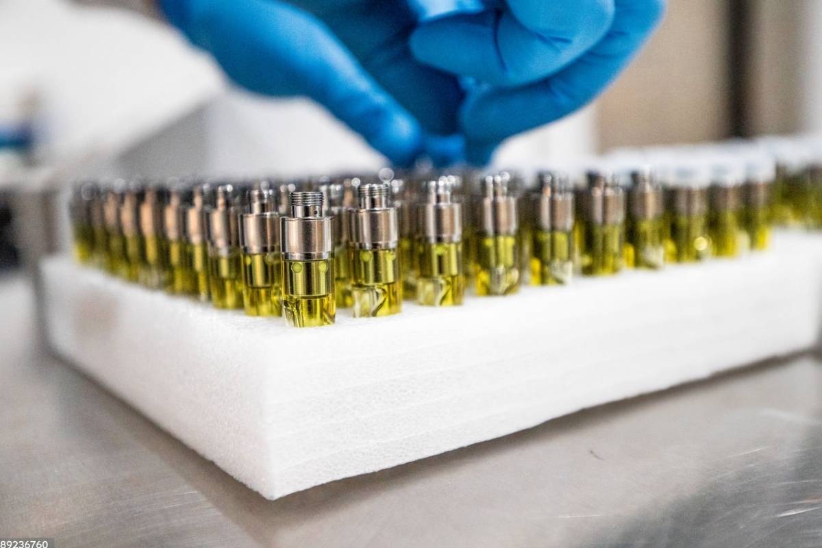 High-quality vape carts being packed for processing