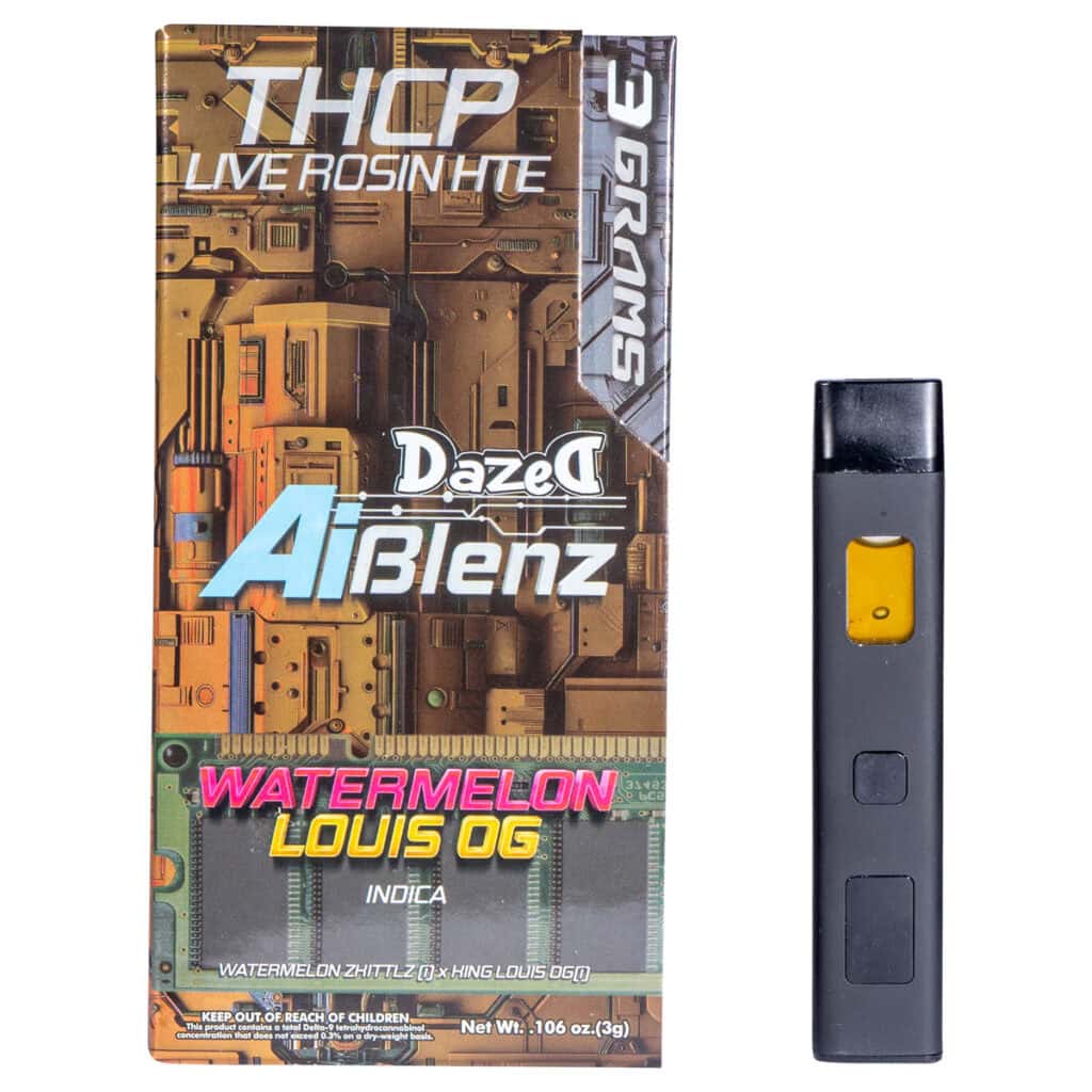 Dazed THCP Live Rosin AI Blenz Disposable 3g Watermelon Louis OG
