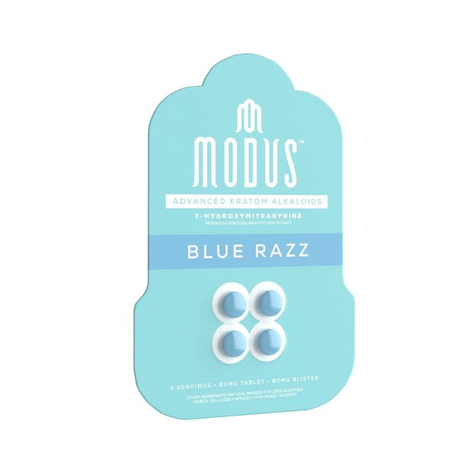Modus 7OH Kratom Tablets 20mg 4pc Blue Razz