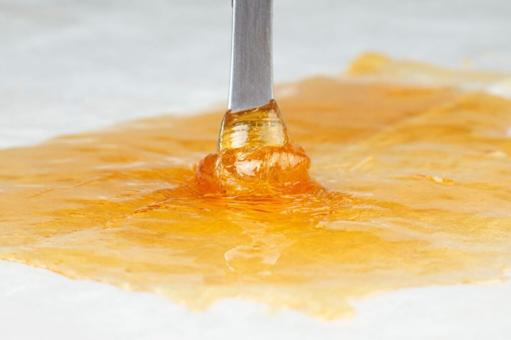 The mixing of a high-terpene extract of cannabis is shown in the image