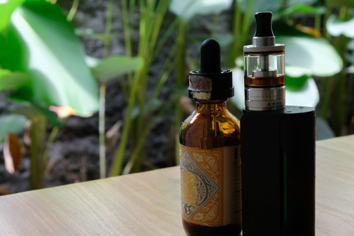 Vape Juice bottle close up view