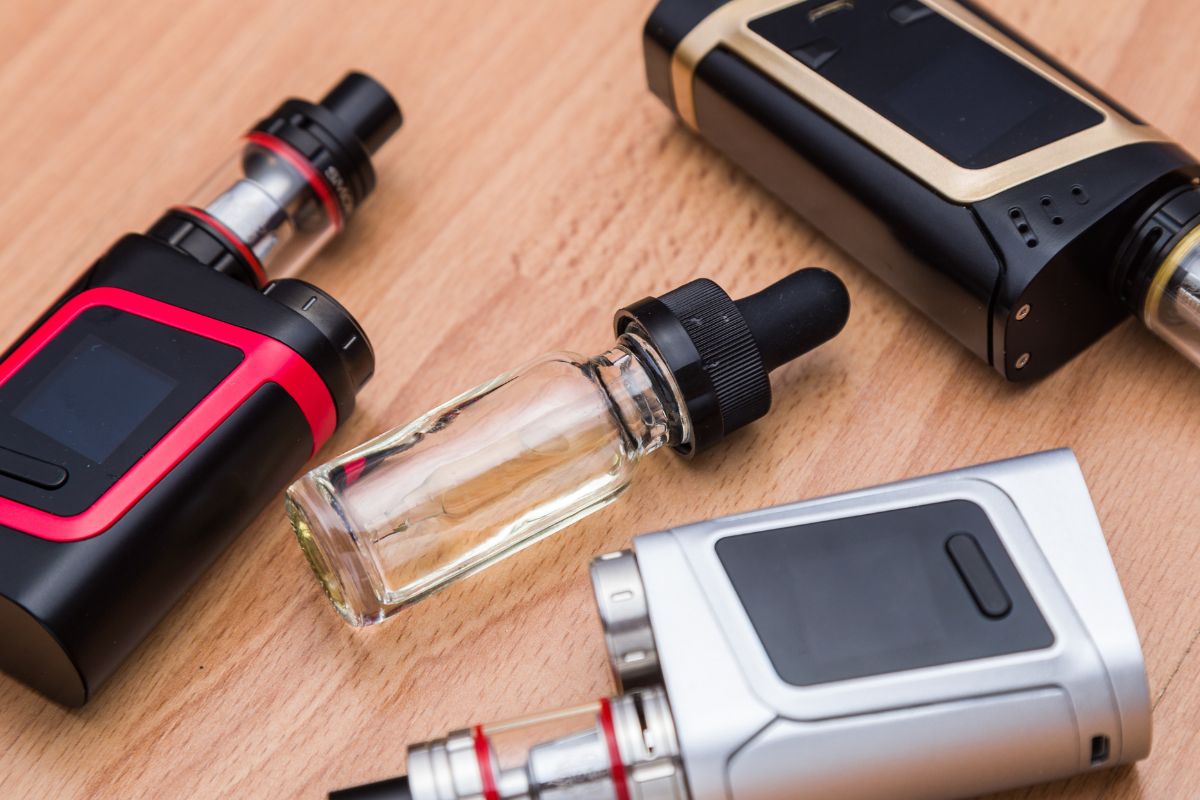 Vape Juice bottle with other vape products