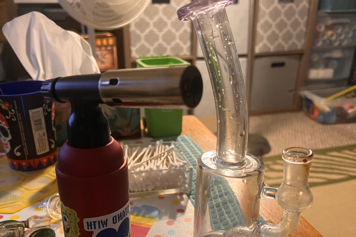 A Butane torch being used for dabbing