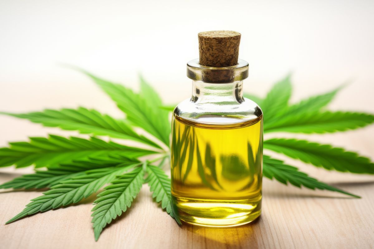 A bottle of PCR hemp oil shown in the image