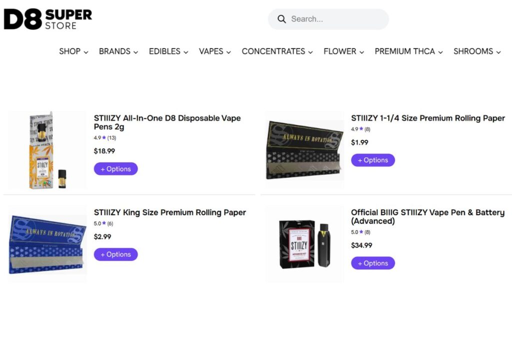 A collection of Stiiizy products to buy online