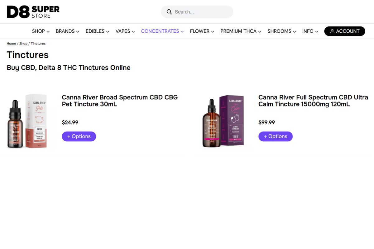 A collection of cbd tinctures shown in the image