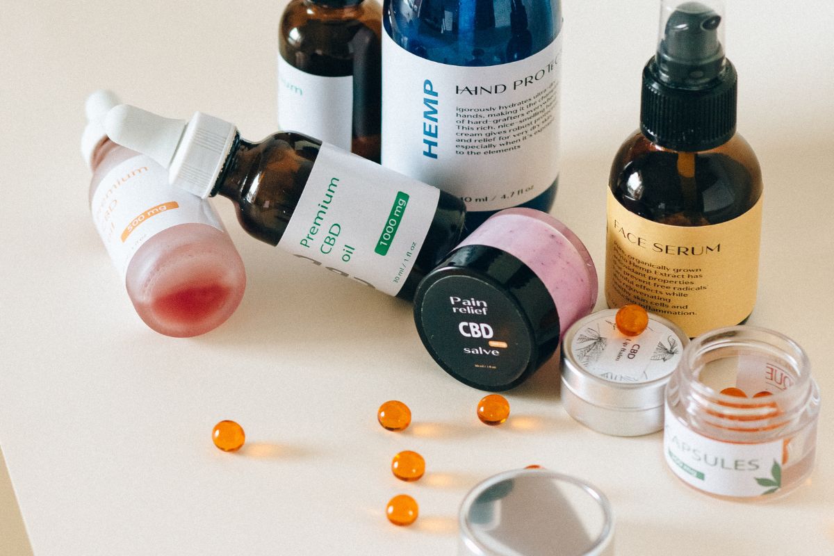 A collection of different cbd products kept together