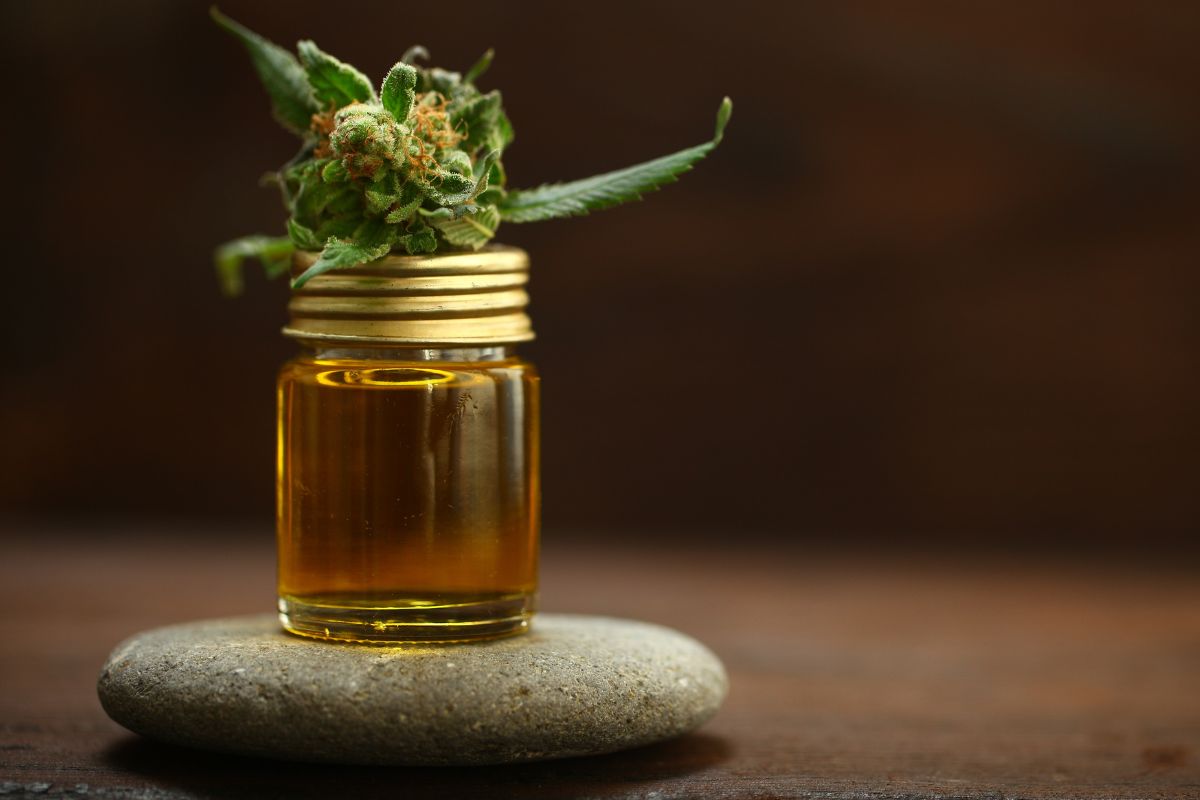 A decarboxylated cannabis concentrated kept in a bottle.
