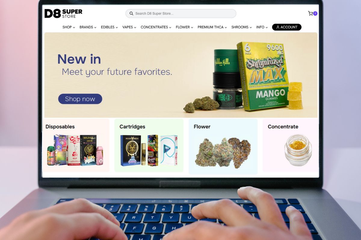 A person buying cannabis products online
