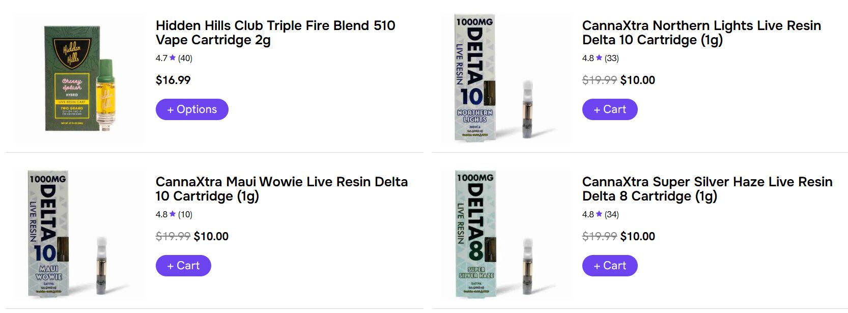 Buy Live resin cart online