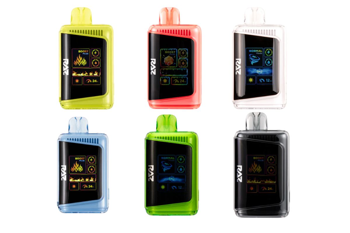 Different razz bar vape flavors kept with each other