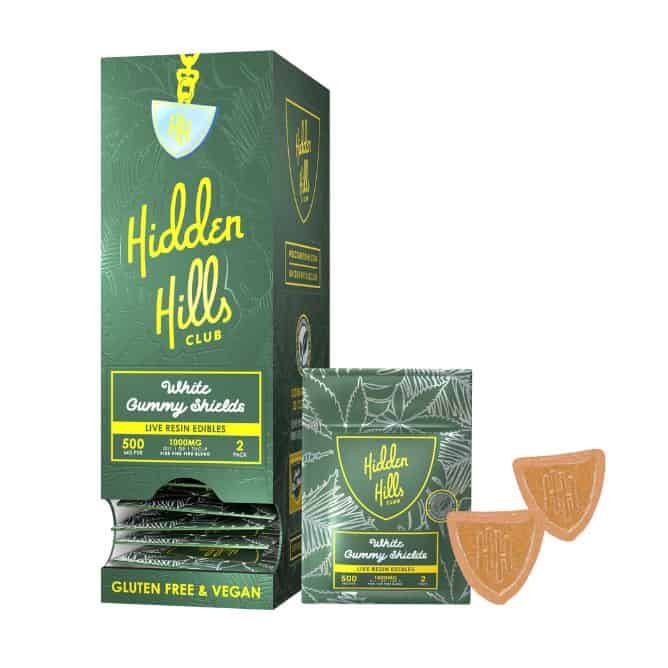 Hidden Hills Live Resin Edible Shields 1000mg 2pc White Gummy