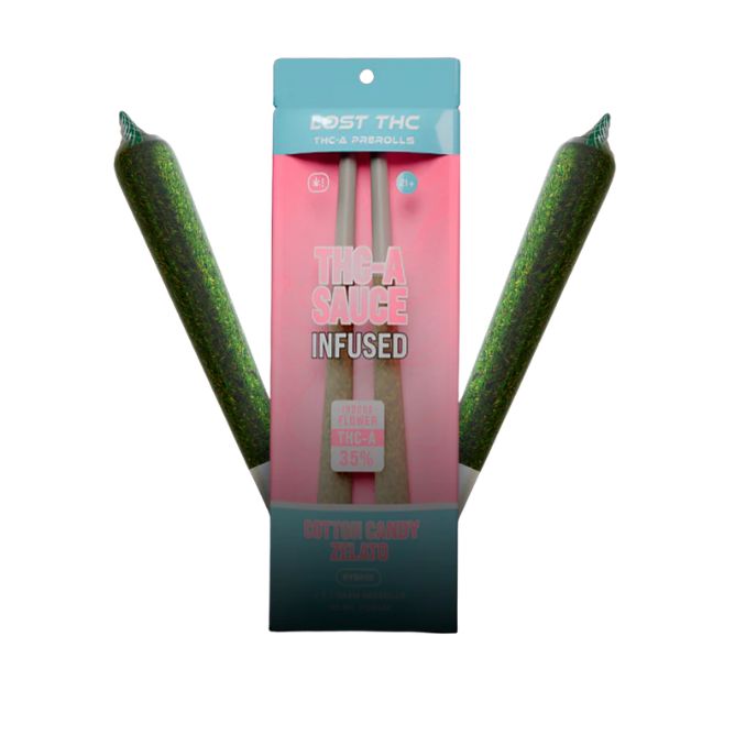 Lost THC THCa Sauce Pre-Rolls 2 x 1.5g Cotton Candy Zelato (Hybrid)