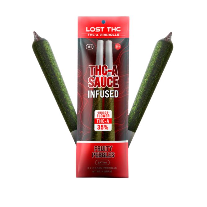 Lost THC THCa Sauce Pre-Rolls 2 x 1.5g Fruity Pebbles (Sativa)