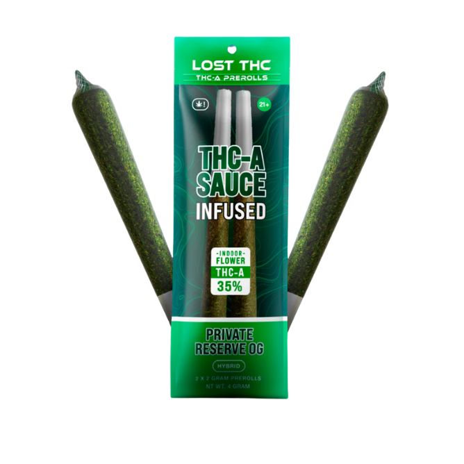 Lost THC THCa Sauce Pre-Rolls 2 x 1.5g Private Reserve OG (Hybrid)