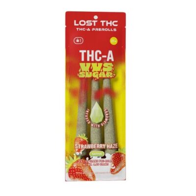 Lost THC THCa VVS Sugar Diamond Infused Pre-Rolls 3pc Strawberry Haze (Sativa)