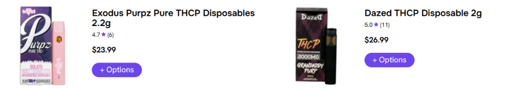 THCP disposables on sale